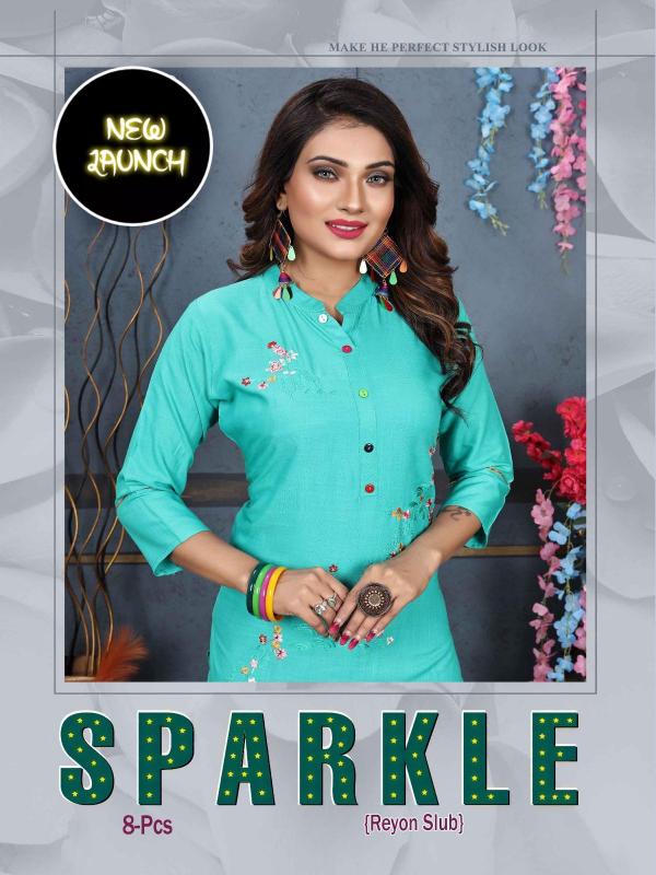 Aagya Sparkle New Regular Rayon Designer Kurti Collection